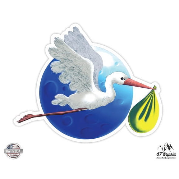 Stork - 3" Vinyl Sticker - For Car Laptop I-Pad Phone Helmet Hard Hat - Waterproof Decal