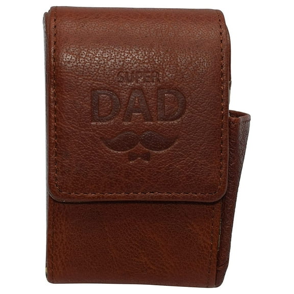 Cigarette Storage Organizer Genuine Leather Tobaccos Pouch Lighter Holder Logos Storage Container Super Dad