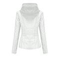 thumbnail image 5 of Wyongtao Women's Faux Leather Moto Biker Short Coat Jacket Classic Asymmetrical Motorcycle Long Sleeves Jackets,White S, 5 of 6