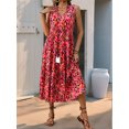 thumbnail image 5 of ZOELNIC Women's Summer Boho Dress Sleeveless V-Neck Maxi Sundress, Casual Loose Fit Tie-Dye Print Beach Dress, XL, 5 of 7