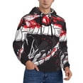 thumbnail image 2 of Haiem Fierce Red Viper Graphic Art Patterned Men's Hoodie with Kangaroo Pocket - Ideal Pullover Sweatshirt for Daily Wear, Travel, and Home-Large, 2 of 7