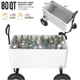 thumbnail image 4 of PEXMOR 80 QT Rolling Cooler Ice Chest Wagon, Portable Cold Drink Beverage Cart with Long Handle and 10" Wheels, Outdoor Use, 4 of 15