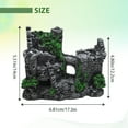 thumbnail image 2 of Aquarium Castle Decoration, Sturdy Resin Ornament for Freshwater and Saltwater Tanks, Green Rock Cave Design Landscape, 2 of 6