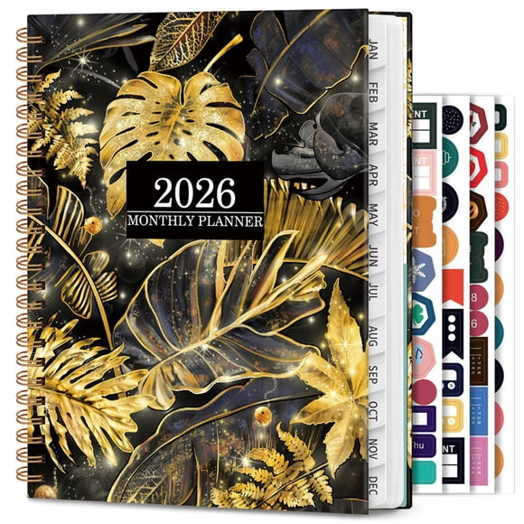 TIELUTT Organisateur de Planificateur Académique Design Floral avec Agenda Mensuel Hebdomadaire Quotidien Composition en Spirale Journal en Papier Ligné à Larges Lignes Petit Journal à Couverture Rigide en Vrac Spirale 5x7 Journal à Larges Lignes
