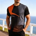 thumbnail image 2 of TEAJOPSUU Men's Crew Neck Sport T-Shirt Printed Short Sleeve Moisture Wicking Quick Dry For Hiking & Gym G-Orange, 2 of 5