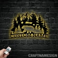 thumbnail image 3 of Craftnamesign Custom Mountain Bear Metal Wall Art LED Light, Personalized Angry Bear Name Sign, 3 of 5