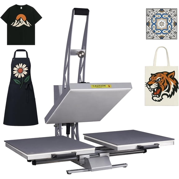 16x24 Inch Heat Press, 110V 2000W High Pressure Clamshell Heat Press Machine for Business, Large Professional Digital Control Heat Transfer Machine for Sublimation, Dual Platen, Sliding Base Design
