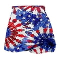 thumbnail image 4 of LEBONYARD Women's Soft Yoga Skirt Shorts,Women's Summer Independence Day Pleated Tennis Skirts Stretchy Short Yoga Fake Two Piece Trouser Skirt Shorts Blue L, 4 of 5