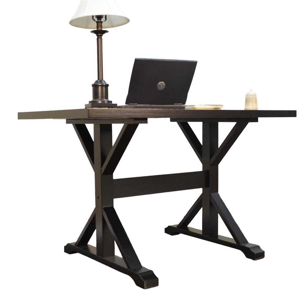 Trestle Desk in Antique Black Finish