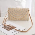 thumbnail image 3 of Bolso Paja Tejido para Mujer Bandolera Hombro Bolso Tipo Sobre Azul Cielo, 3 of 6