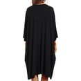 thumbnail image 4 of Plus Size Nightgowns: Syphorium Womens Nightgowns Plus Size Loose Casual Dropped Shoulders Dress Oversized Print Womens Loungewear with Pocket, One Size, 4 of 5