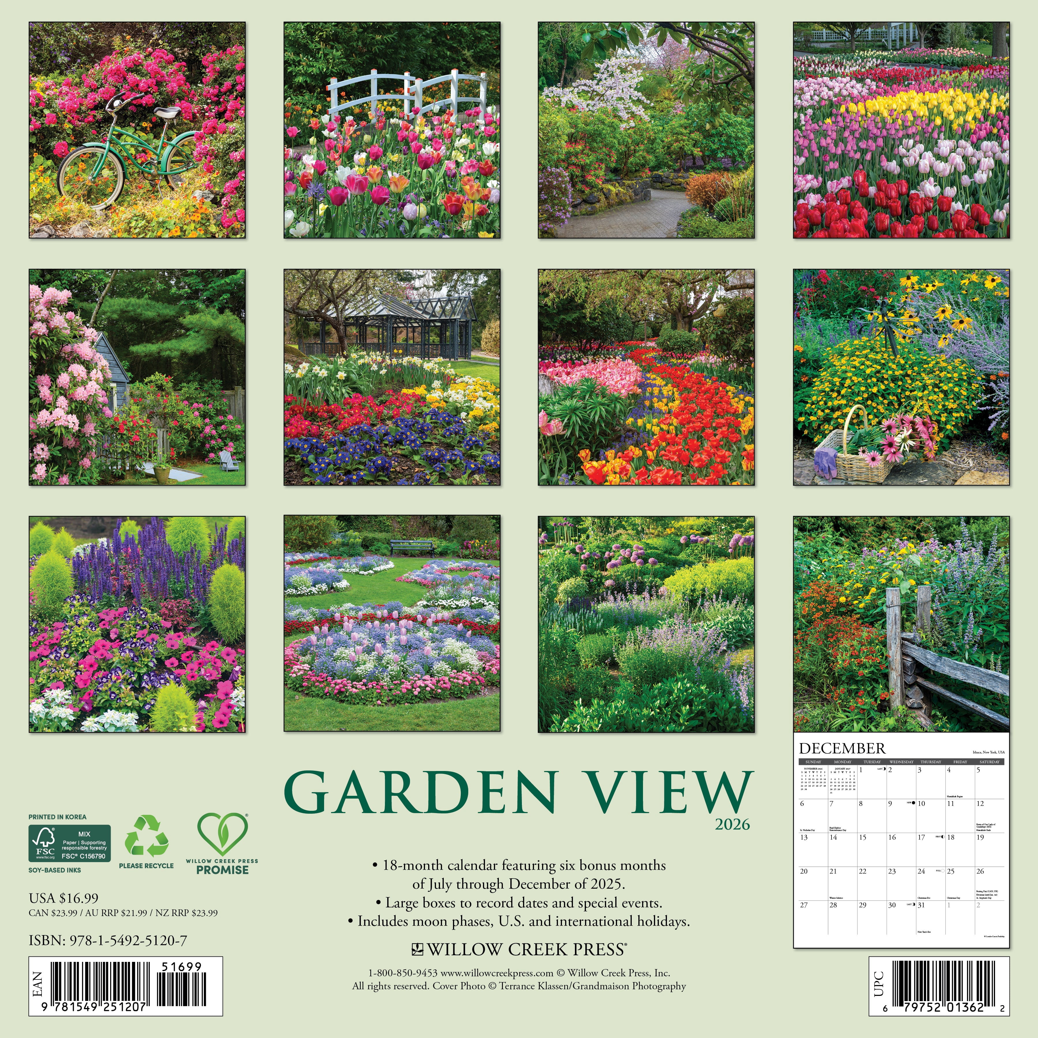 Garden View 2026 Wall Calendar, (Paperback)