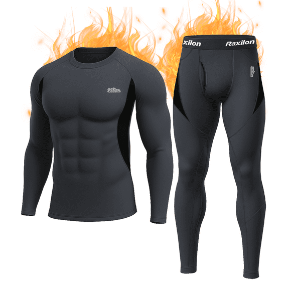 Thermal Underwear Long Johns for Men Fleece Lined Base Layer Tops and Bottoms Set Cold Weather Clothing Gear Winter Gift