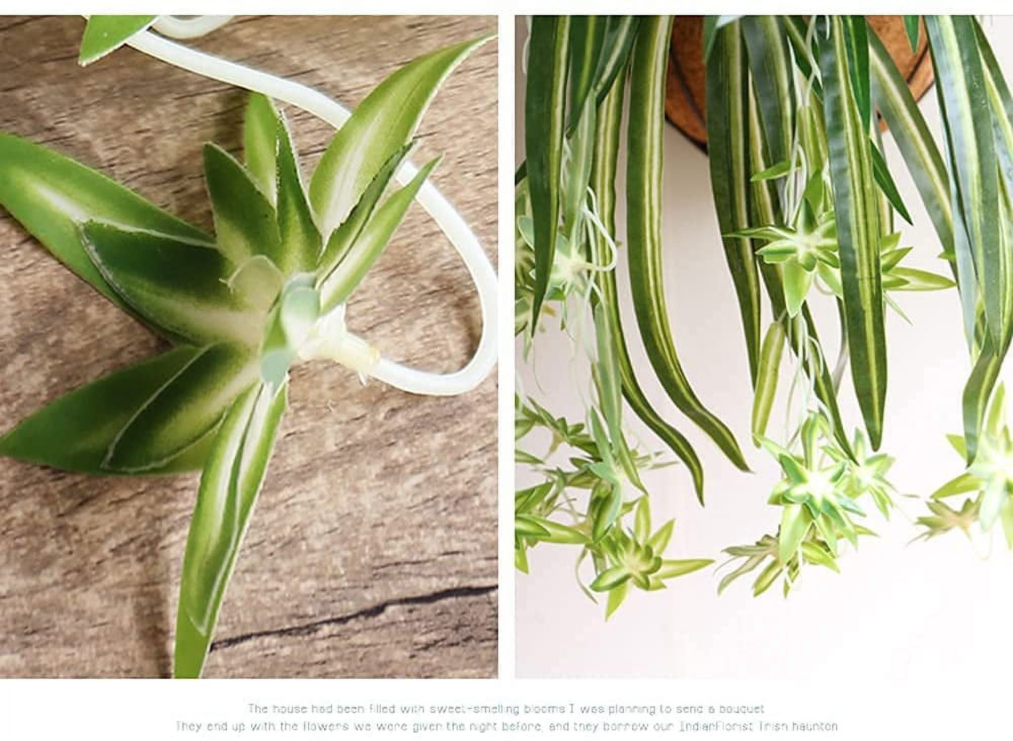 Viworld 8PCS Artificial Hanging Plants Fake Spider Silk Plants Chlorophytum Wall Hanging Plants Artificial Chlorophytum Silk Flowers for Indoor Outdoor Wall Decor