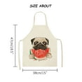 thumbnail image 4 of DOG PUG Printed Cotton Linen Sleeveless Apron Kitchen, 4 of 7