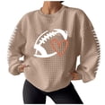 thumbnail image 1 of Rbaofujie Chandail à Capuche Mode Femmes Décontracté Dames Manches Longues Col Rond Blouses Hauts Chandails en Molleton Sans Capuche Khaki Hauts de Chandail pour Femmes, 1 of 4