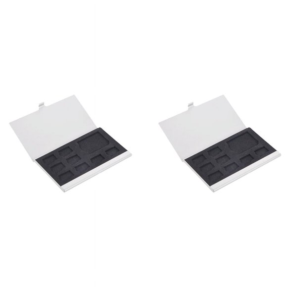 10X 9 -SD/SD Memory Card Storage Holder Box Protector Metal Cases 8 TF&1 SD