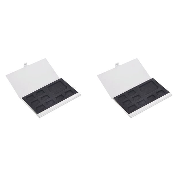 10X 9 -SD / SD Tarjeta de Memoria Almacenamiento Caja de Almacenamiento Caja Protector Metal Casos 8 TFand1 SD