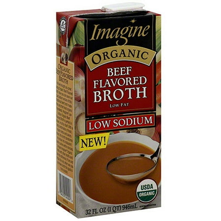 Imagine Foods Organic Low Sodium Beef Broth, 32 oz (Pack of