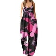 thumbnail image 2 of Lenago Robe de Bal Grande Taille Femme Été Imprimée Sans Manches Col Rond Aguichant Robe d'Été Décontractée Fluide Robe de Plage en Liquidation, 2 of 5