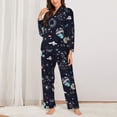 thumbnail image 6 of Rateoe Galaxy2 Pattern Womens Pajamas Set Long Sleeve Sleepwear Button Down Nightwear Soft Cotton Pj Lounge Sets, 6 of 9