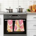 thumbnail image 4 of Yayeee 2 Pack Hand Towels for Bathroom 100% Cotton 16" x 28" Soft Absorbent Kitchen Towel, Pink Grapefruit Slices, 4 of 7