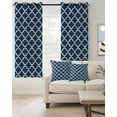 thumbnail image 2 of Lake Blue Morocco Blackout Curtains 96 Inches Length, Farm Country Moroccan Geometric Plaid Window Treatment Thermal Insulated Drapes for Bedroom Living Room 2 Panels 104x96 Inches, 2 of 8
