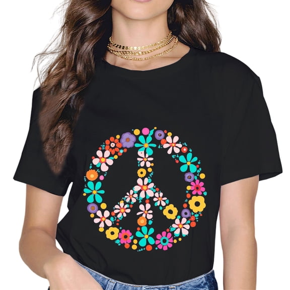 Love and Peace Flower Hippie Lover Beautiful Cute Funny Gift T-Shirt