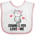 thumbnail image 3 of Inktastic Grammy and Pops Granddaughter Cat Girls Baby Bib, 3 of 4