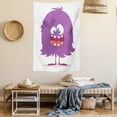 thumbnail image 2 of Alien Tapestry, Monster Making a Silly Face Troll Smiling Print, Wall Hanging for Bedroom Living Room Dorm Decor, 60W X 80L Inches, Pale Purple Burnt Sienna Dark Magenta Champagne, by Ambesonne, 2 of 5