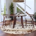 thumbnail image 4 of Texas Star Brown 8' Round Area Rug, Farmhouse Retro Branches Wooden Grain Washable Non-Slip Large Circle Rugs for Living Room Bedroom, Soft Low Pile Rug Carpet for Dining Room Kitchen Farmhouse, 4 of 9