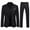 Black, variant on Mens Slim Fit 3 Piece Suit Classic Business Wedding Outfit Sets, Polyester