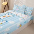 thumbnail image 3 of jejeloiu Watercolor Loves Initial L Zipper Full Size Comforter Sets with Fitted Sheet and 2 Pillowcases,Rainbow Cloud Monogram Art Zipper Bedding Set For Girls,Colorful Stars Reversible,4-Piece, 3 of 7