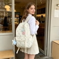 thumbnail image 5 of SGMVNU Backpack for School with Pendant Floral Print Middler High School Campus Backpacks Students Large Capacity Schoolbag, White, 5 of 5