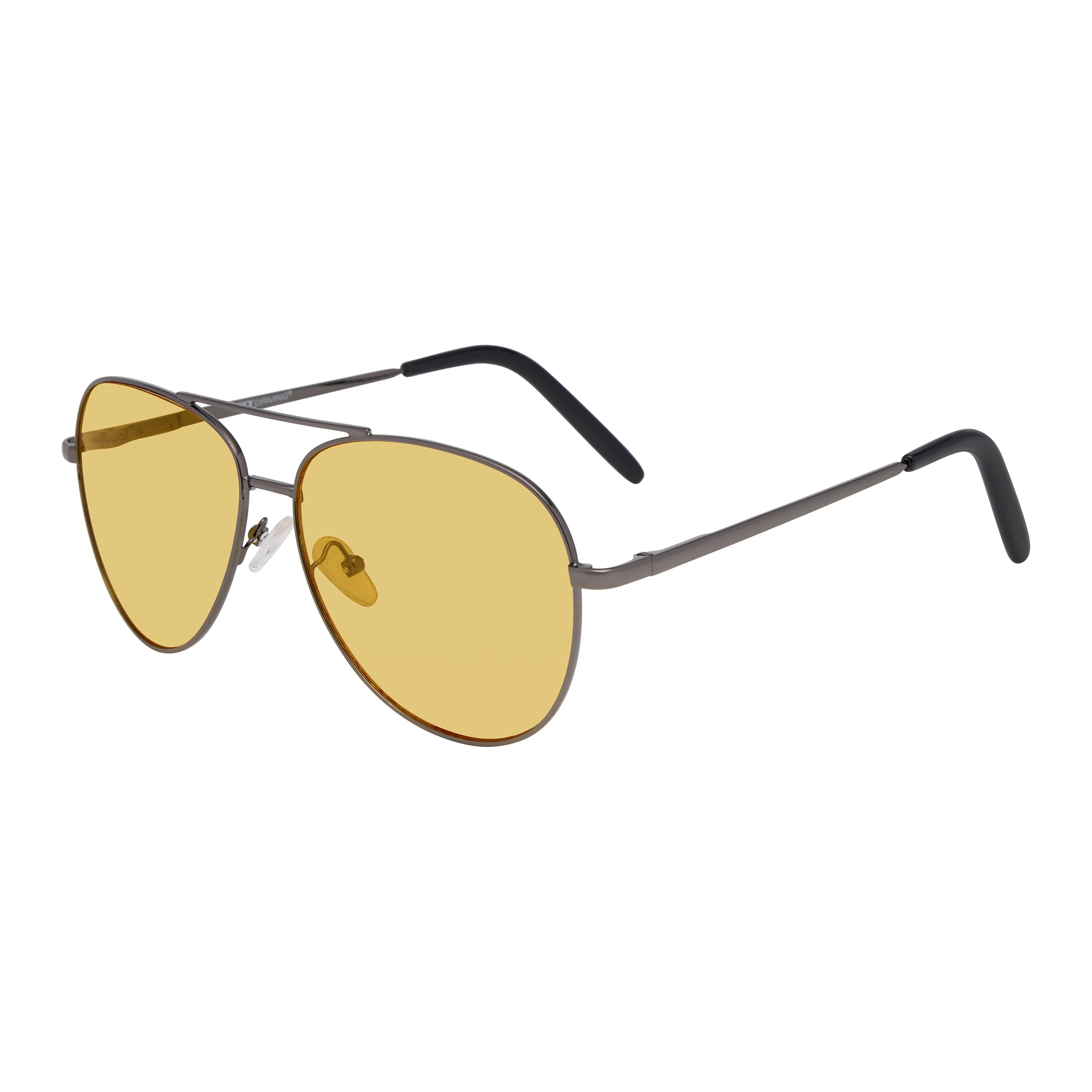M+ Metal Unisex Driving Glasses with Yellow Lenses and UV Protection