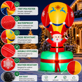 thumbnail image 4 of 9ft Christmas Inflatables Santa Claus Hot Air Balloon Decoration, Blow Up Outdoor Yard Decor, Built in Bright LED Lights Holiday Inflatable Decoration for Party Garden Lawn, 4 of 10