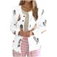 thumbnail image 2 of Puntoco Chaqueta Tipo Cárdigan Informal Con Botones Y Estampado Navideño Para Mujer, 2 of 5