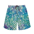 thumbnail image 3 of Binienty Men's Board Shorts Swim Trunks With Mermaid Scales Design - Breathable for Beach Swimming and Summer Vacation, 3 of 8