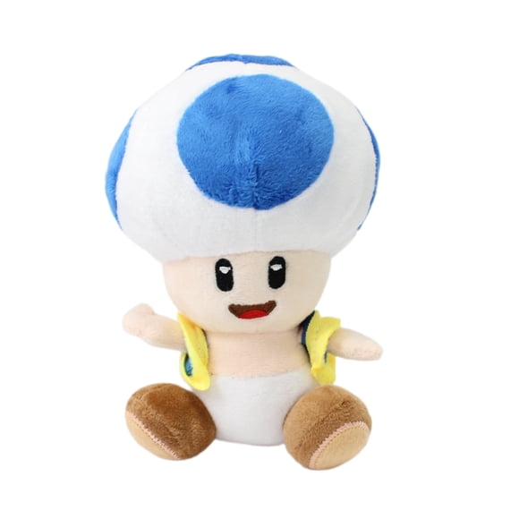 uiuoutoy Blue Toad Plush Toy Stuffed Animal Doll 7'' Mushroom Kids Gift
