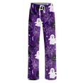 thumbnail image 5 of Halloween Pajama Pants Women Stretch Wide Leg Pj Pants High Waisted Cute Pumpkin Skull Ghost Print Pjs Pants, 5 of 5