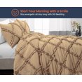 thumbnail image 2 of Oversized Queen Comforter Diamond Ruffle Taupe 300 GSM Plush Siliconized Microfiber Fill Duvet Insert With 1000 Thread Count Egyptian Cotton Shell Fluffy with Piping & Pillowcases, 2 of 8