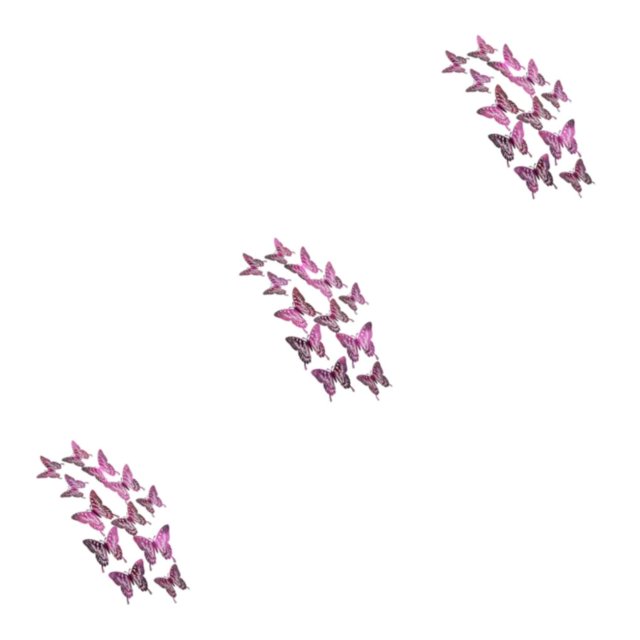 relayinert Decorative Butterflies Wall Stickers - Beautiful Addition To Home Multiple LK12 Rose Red 3Set