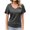 Gray, variant on Olyvenn Women's V Neck Tunic Tops Short Sleeve T Shirts with Side Shirring Ruched Blouse Shirts Solid Casual Summer Tops Gray S