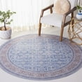 thumbnail image 3 of SAFAVIEH Tucson Diego Traditional Machine Washable Area Rug, 6' x 6' Round, Blue/Rust, 3 of 9