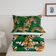 thumbnail image 5 of Manfei Forest Tiger Print King Size Comforter Sets, Tribal Animal Print Comforters King Size, Green Brown, Reversible, 3 Pieces, 1 Comforter and 2 Pillowcases, 5 of 7