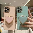 thumbnail image 3 of For Iphone 15 Pro Max Case-have Different Colors- Electroplating Love Heart Holder Tpu, 3 of 5