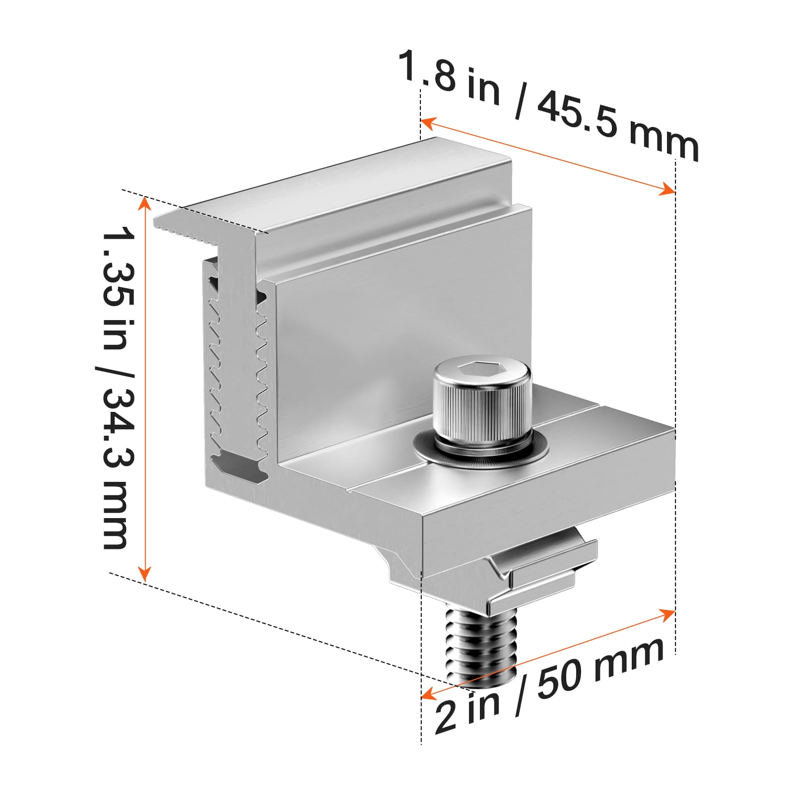 KFFKFF Solar Panel Z Fixing Brackets, 35-50mm Modifiable Solar Panel Terminal Clamps, Featherweight Anodized Aluminum Solar Panel Mount Z Brackets for Recreational Vehicles, Camping Vehicles