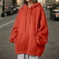 thumbnail image 2 of Trendy Tops for Women 2025 Women's Solid Color Sweatshirt Women's Hoodies & Sweatshirts Comfortable Thickened Pullover Hoodie With Pockets For Everyday Wear Korean Style Warm Seat Top For Ladies, 2 of 4