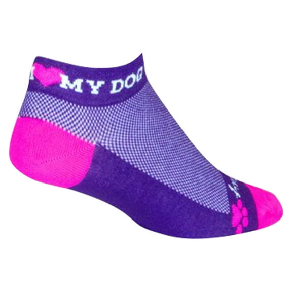 SockGuy Classic I Heart My Dog Socks - 1", Purple, Small/Medium