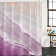 thumbnail image 2 of Pink Coastal Wave Shower Curtain, Waterproof Shower Curtains for Bathroom, Summer Modern Ocean Beach Washable Fabric Bathtub Curtain Set Bath Decor with 12 Hooks Stall 36"x72", 2 of 8